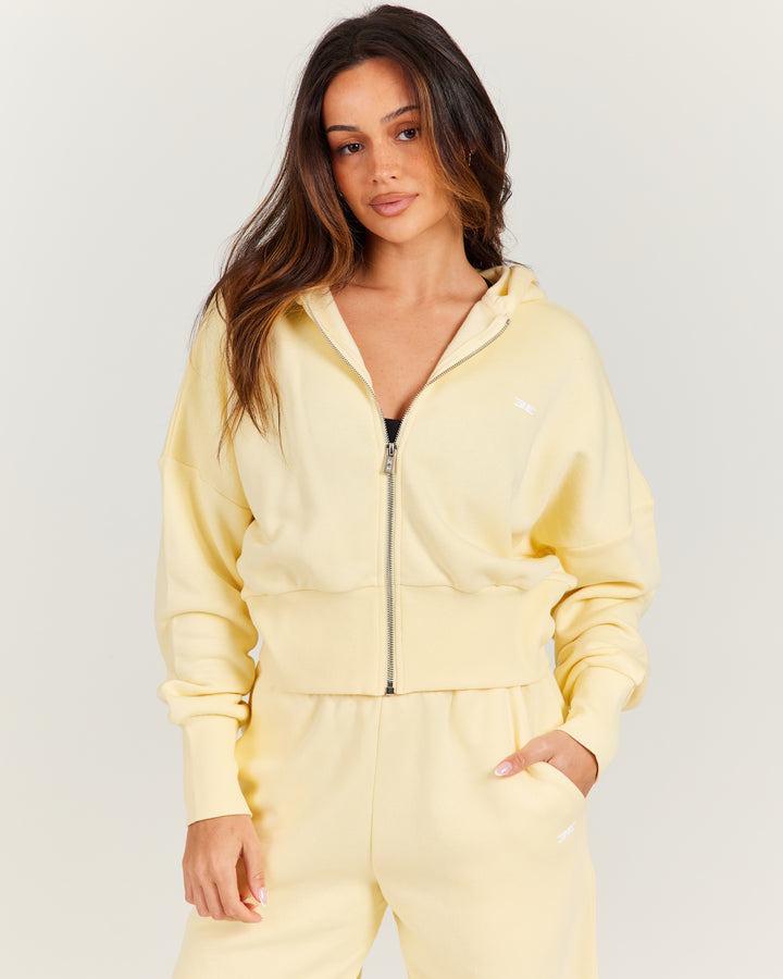 Omni Zip Through Hoodie - Butter