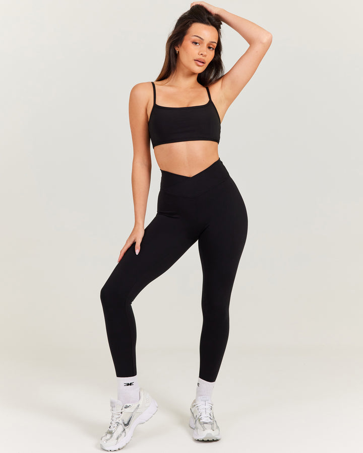 Cross Over Leggings - Black