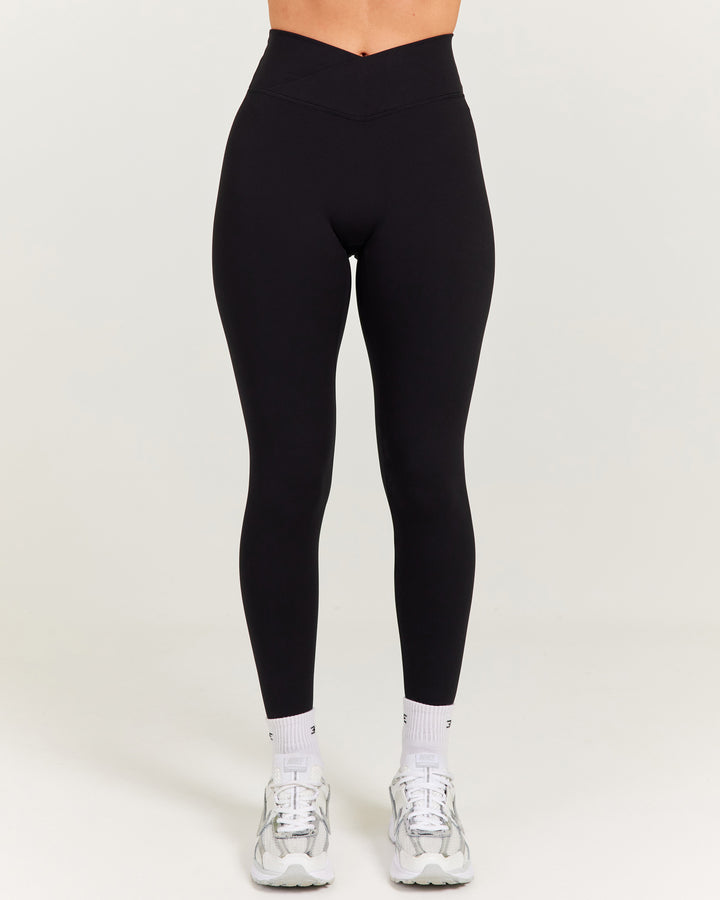 Cross Over Leggings - Black