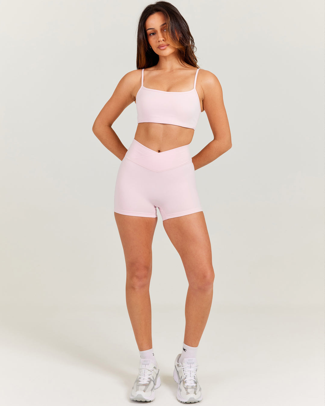 Aura Micro Cross Over Shorts - Blush Pink