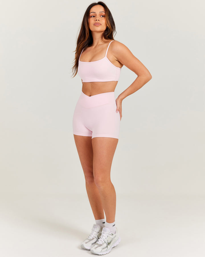 Aura Micro Cross Over Shorts - Blush Pink