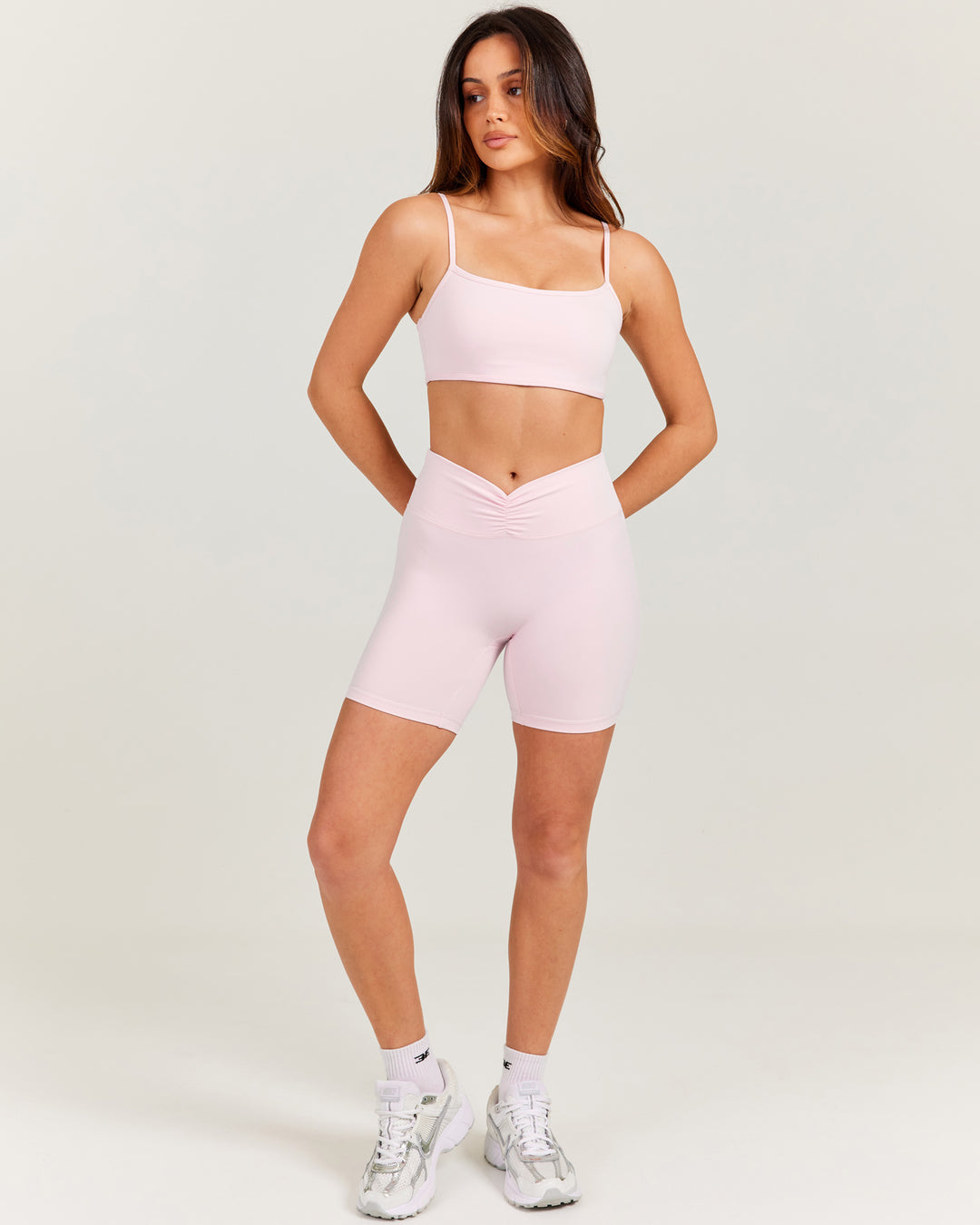 Front Scrunch Shorts - Blush Pink
