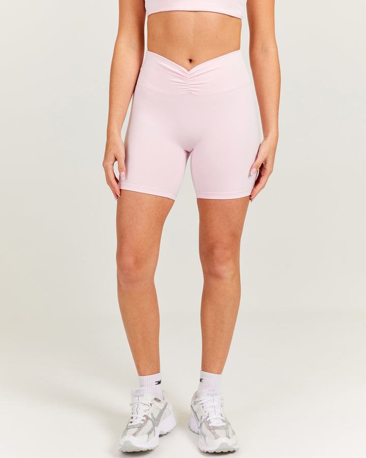 Front Scrunch Shorts - Blush Pink
