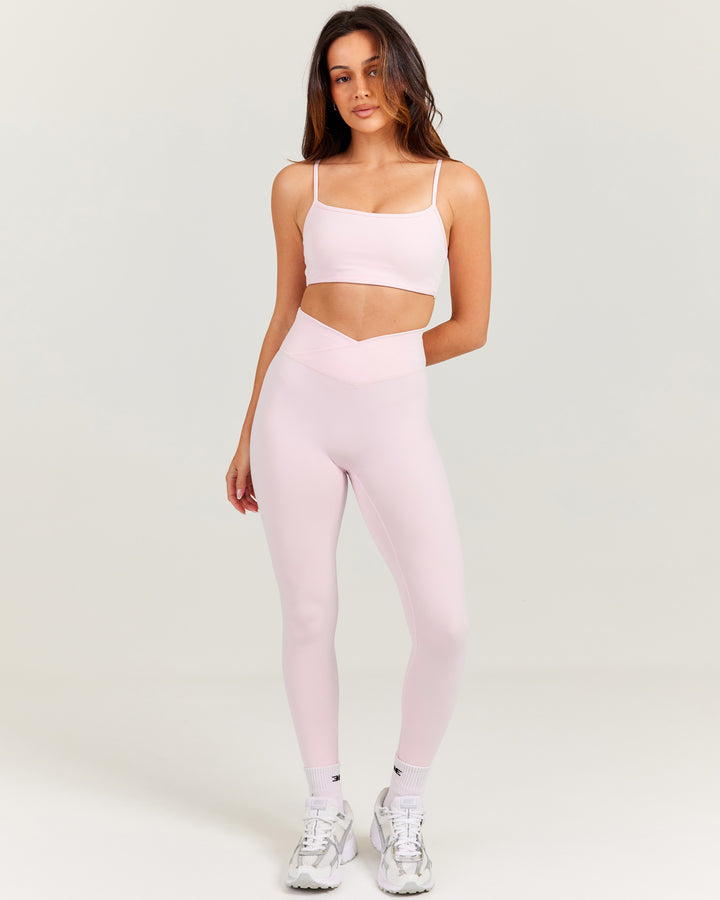 Cross Over Leggings - Blush Pink