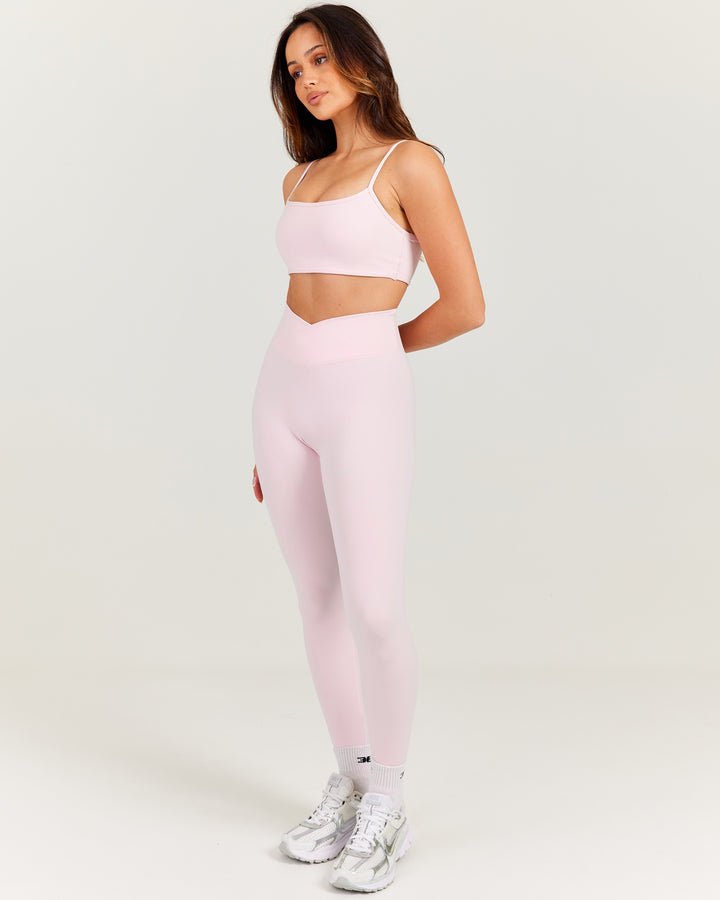 Cross Over Leggings - Blush Pink
