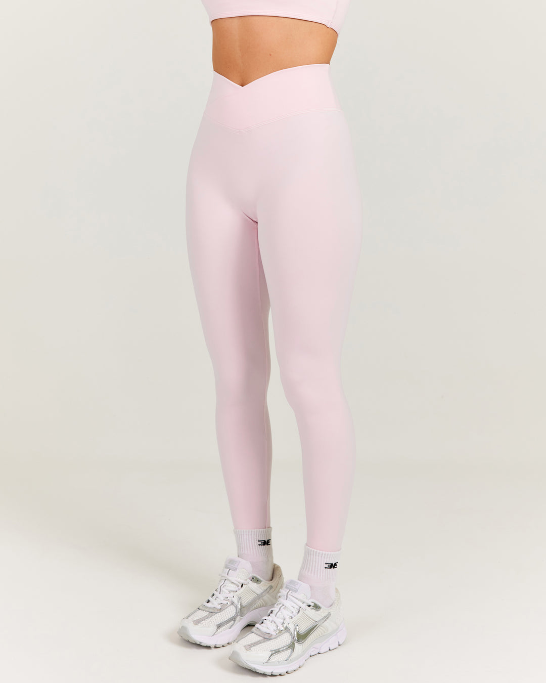 Cross Over Leggings - Blush Pink