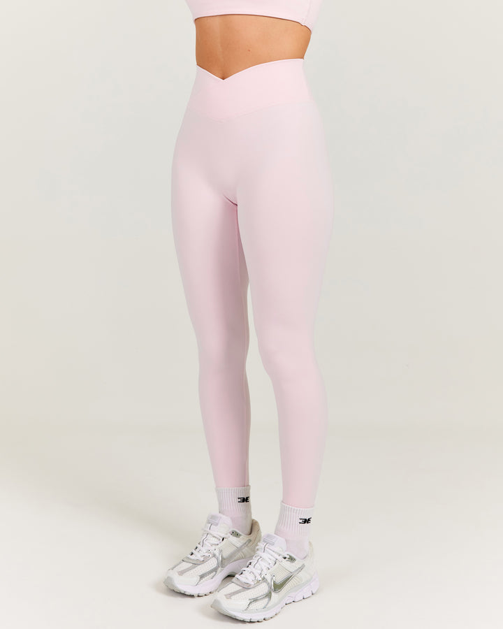 Cross Over Leggings - Blush Pink