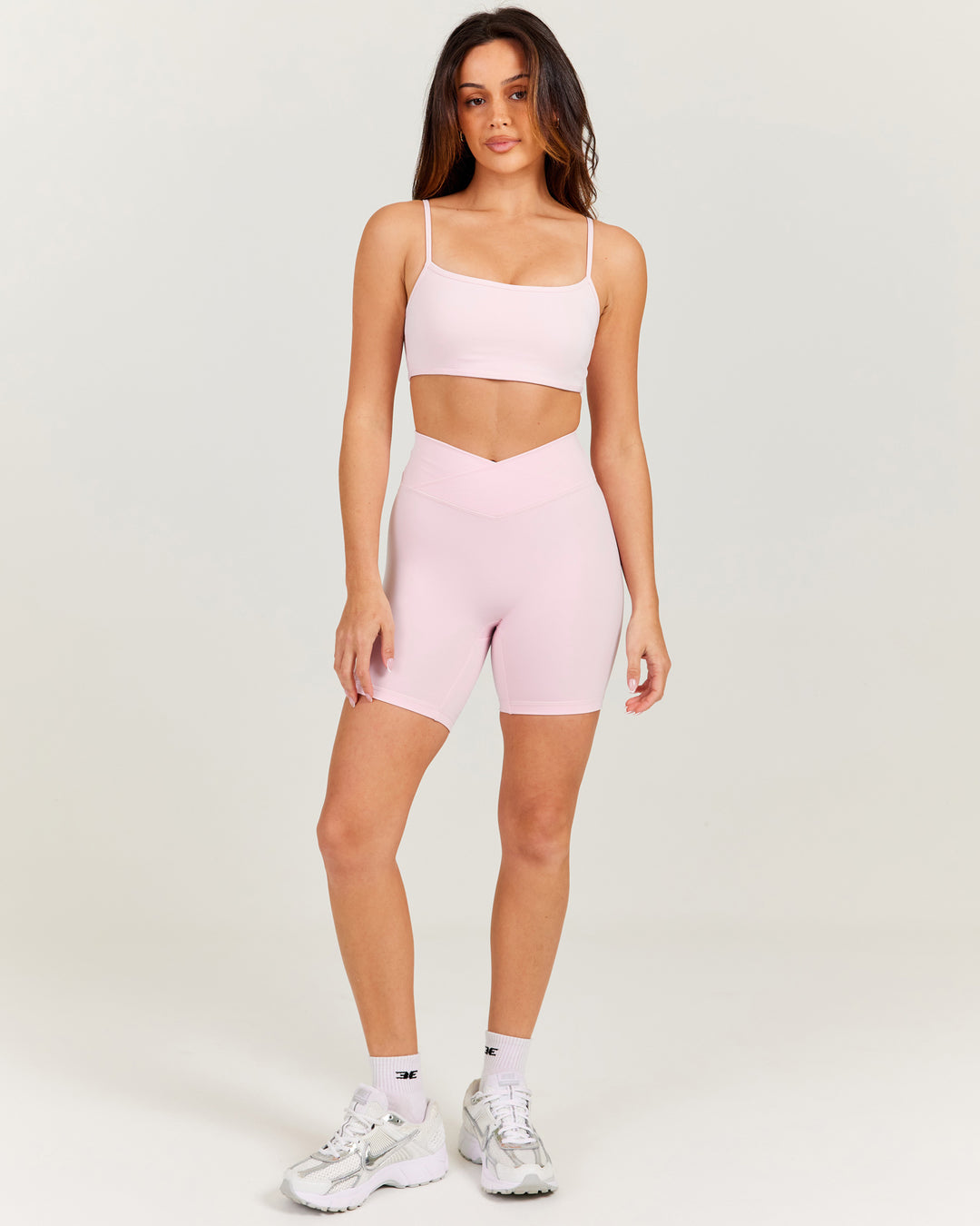 Aura Cross Over Shorts - Blush Pink
