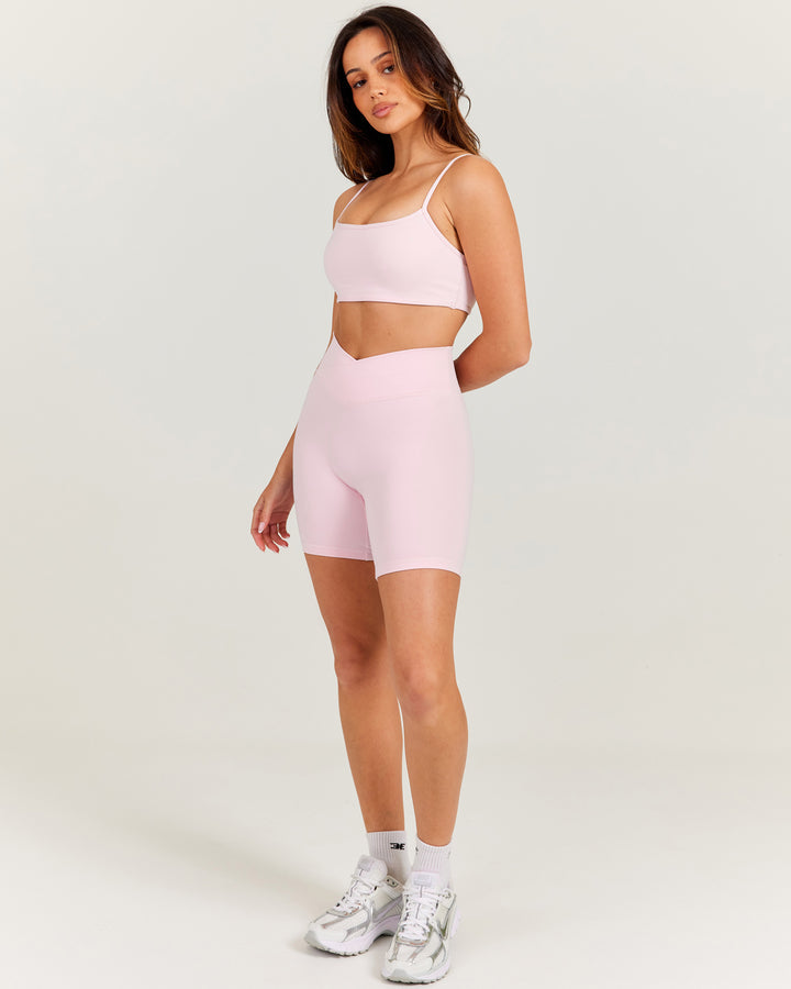 Aura Cross Over Shorts - Blush Pink