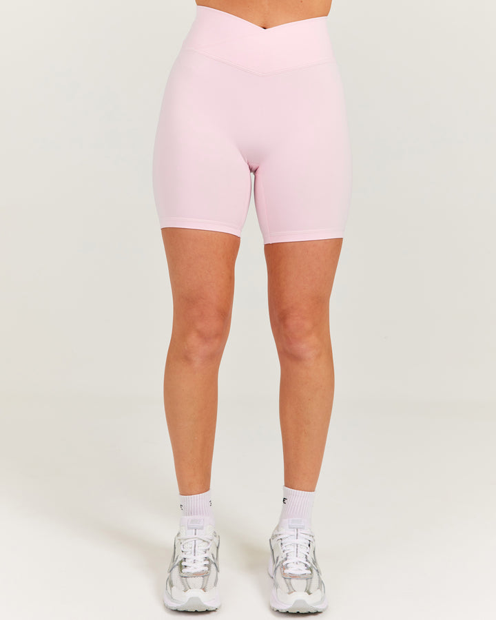 Aura Cross Over Shorts - Blush Pink