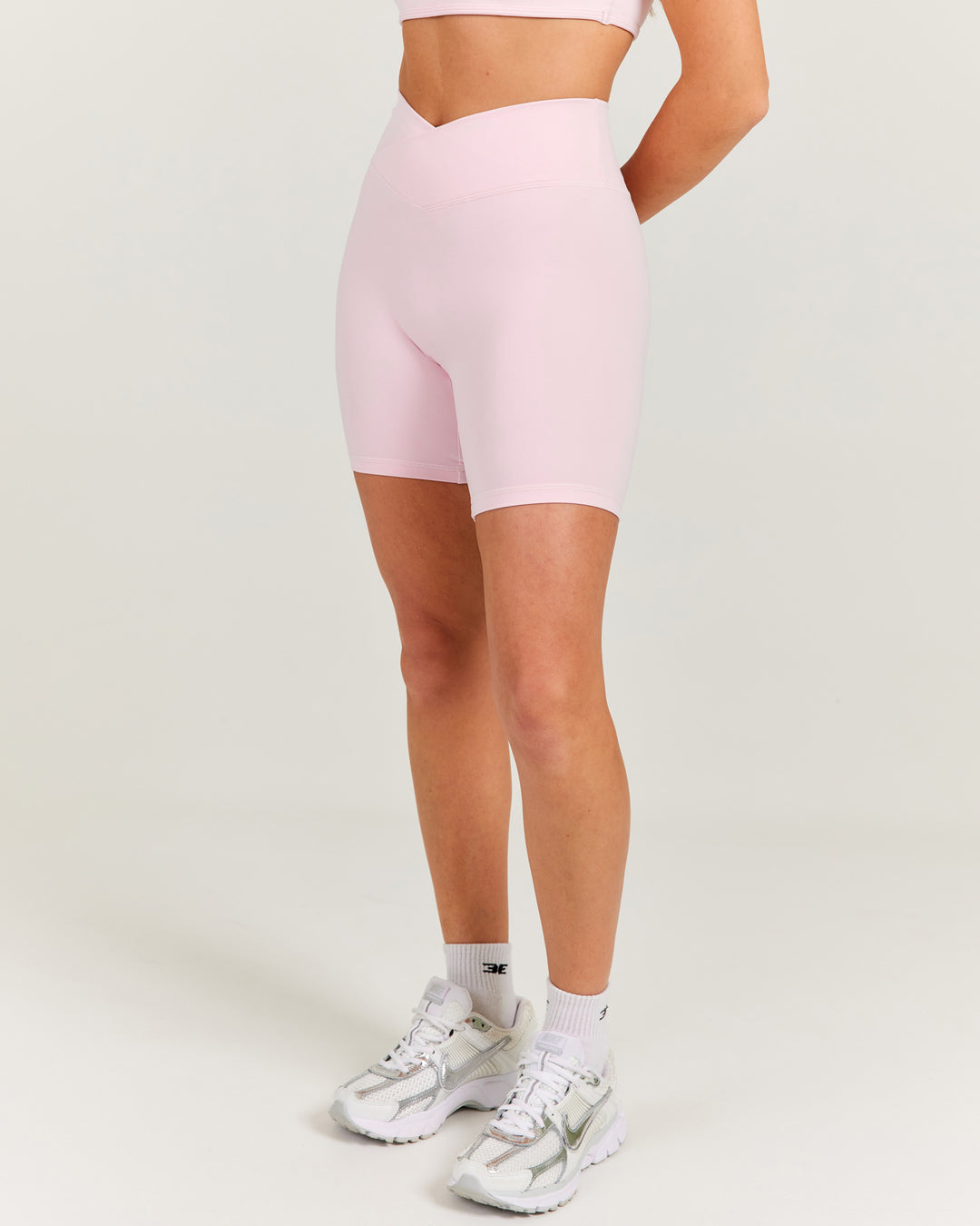 Aura Cross Over Shorts - Blush Pink