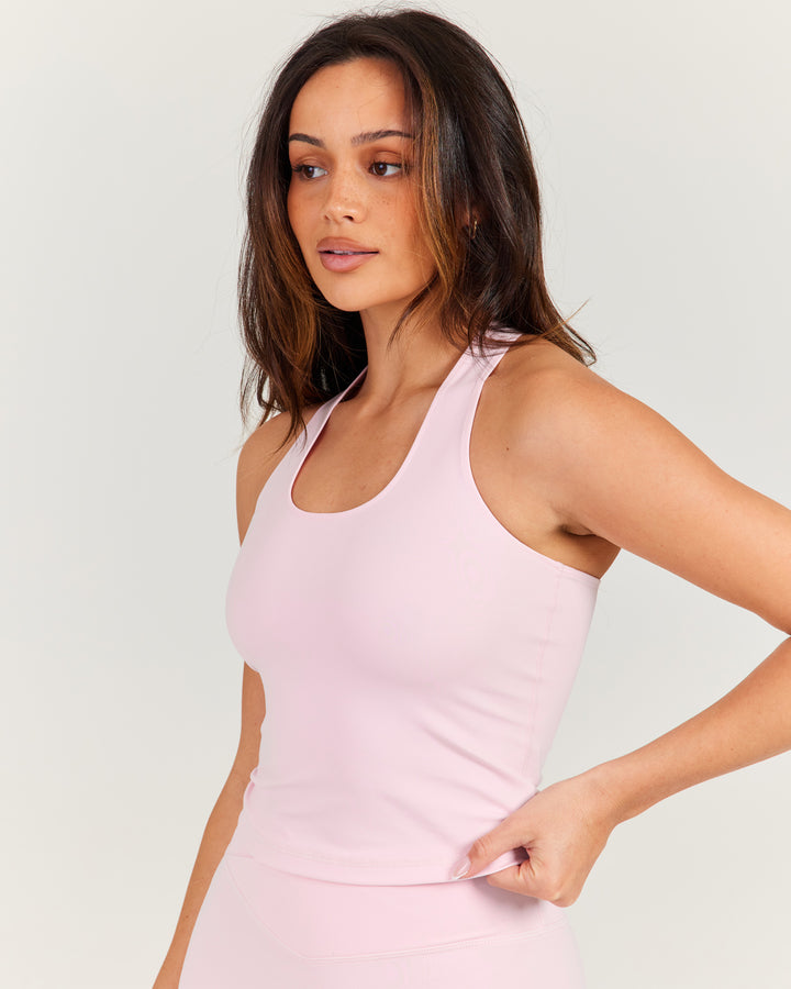 Aura Racer Tank - Blush Pink