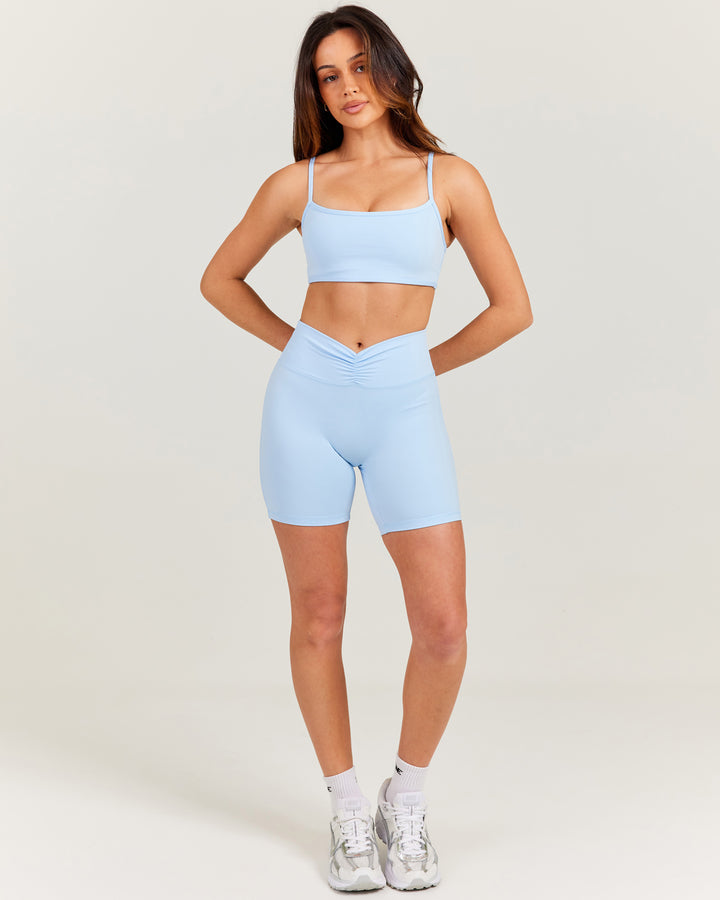 Front Scrunch Shorts - Blue
