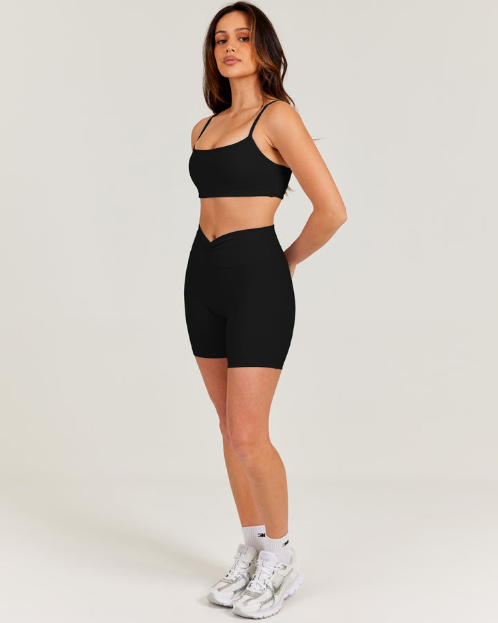 Front Scrunch Shorts - Black