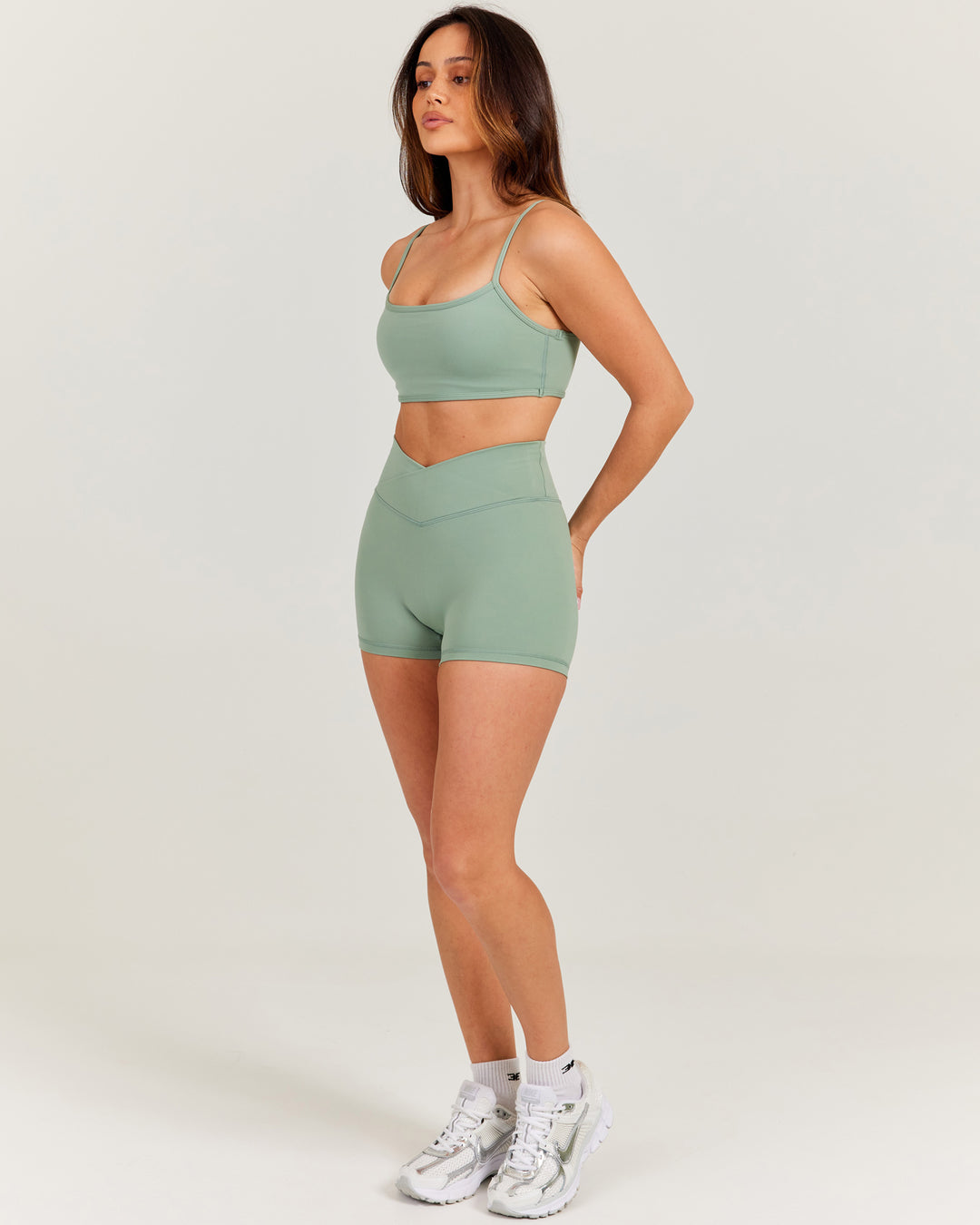 Aura Micro Cross Over Shorts - Dusty Sage