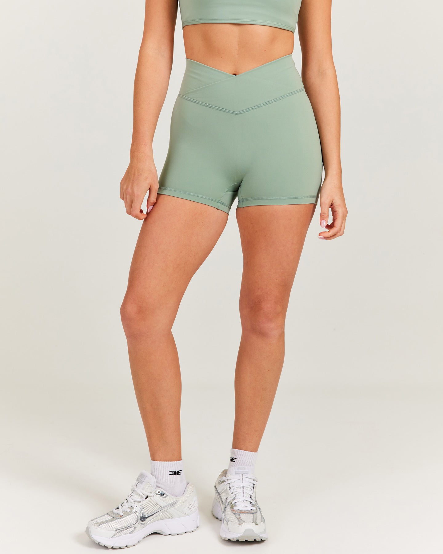 Aura Micro Cross Over Shorts - Dusty Sage