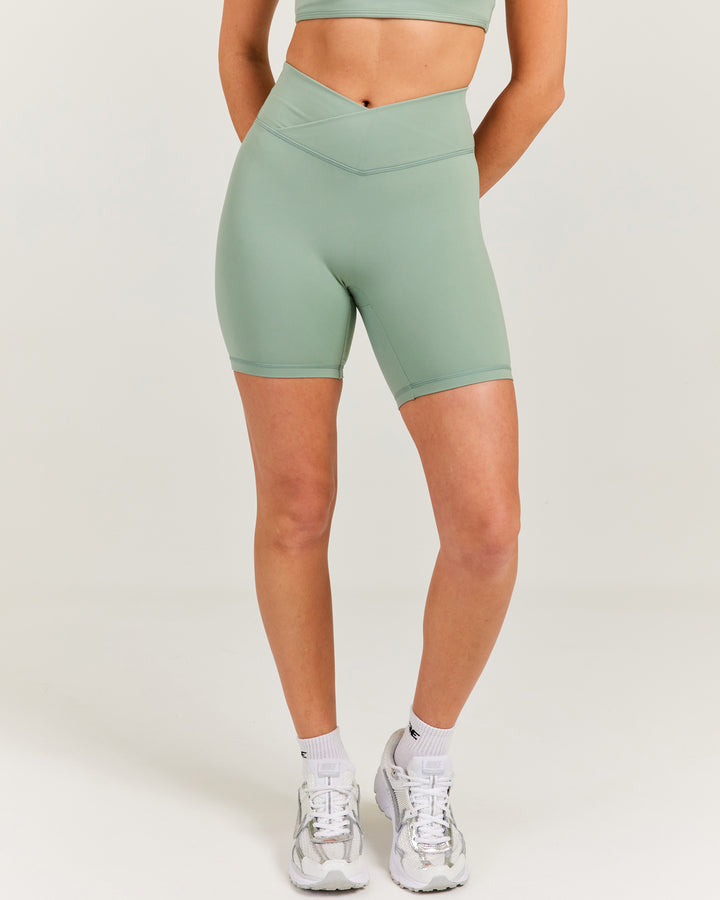 Aura Cross Over Shorts - Dusty Sage