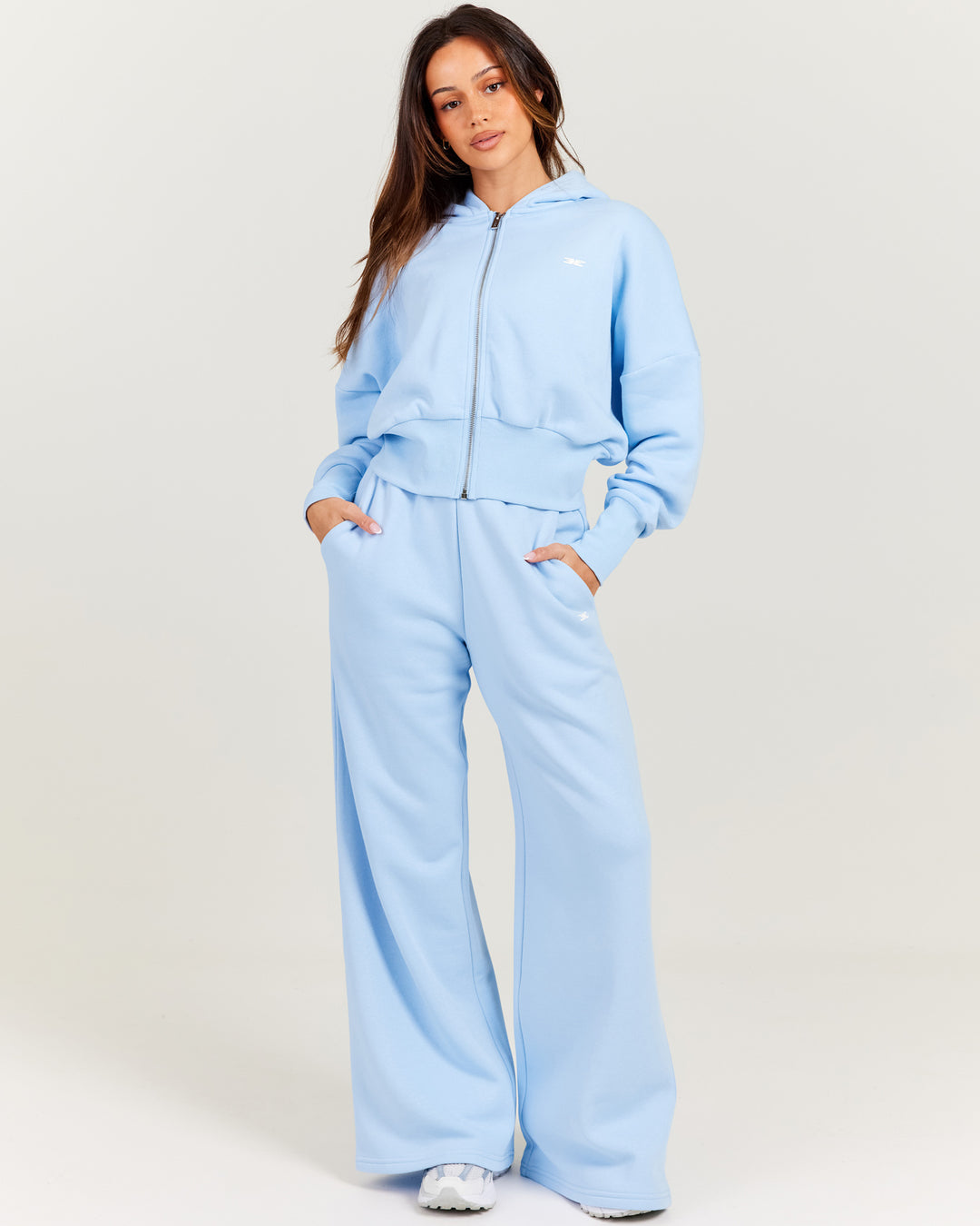 Omni Wide Leg Trackpants - Light Blue