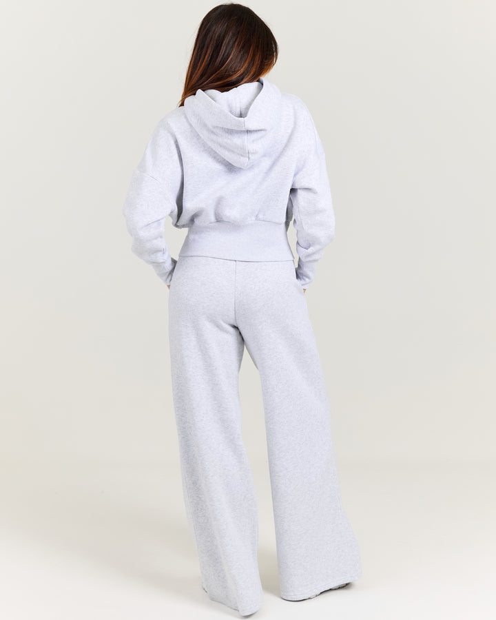 Omni Wide Leg Trackpants - Grey Marle/Light Blue