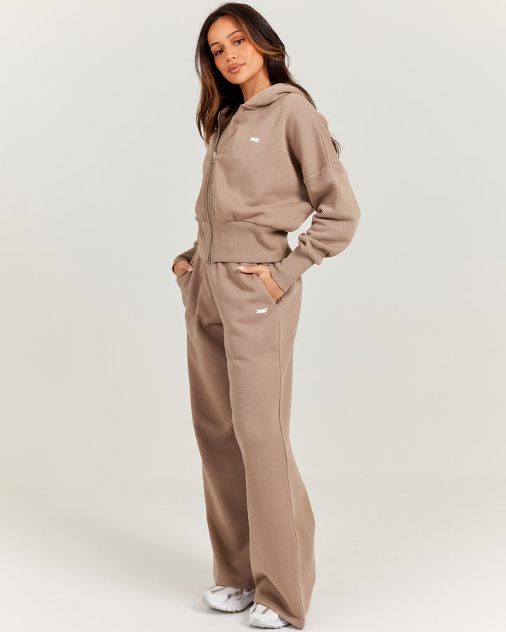 Omni Wide Leg Trackpants - Toasted Cashew
