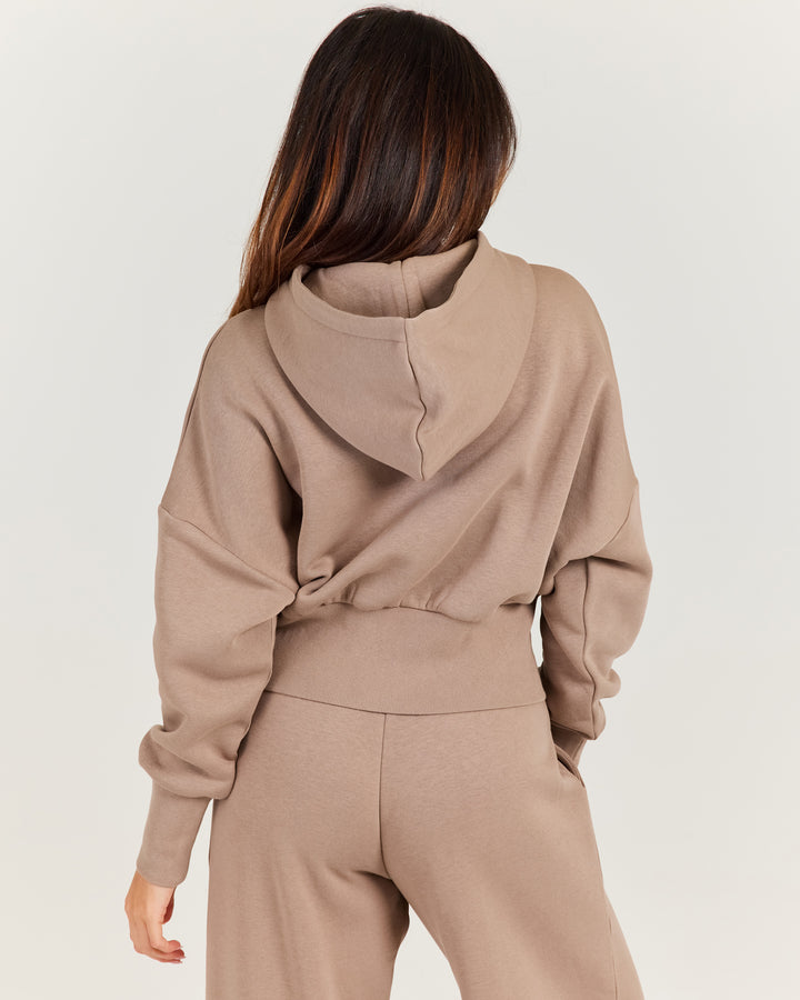 Omni Zip Through Hoodie - Toasted Cashew