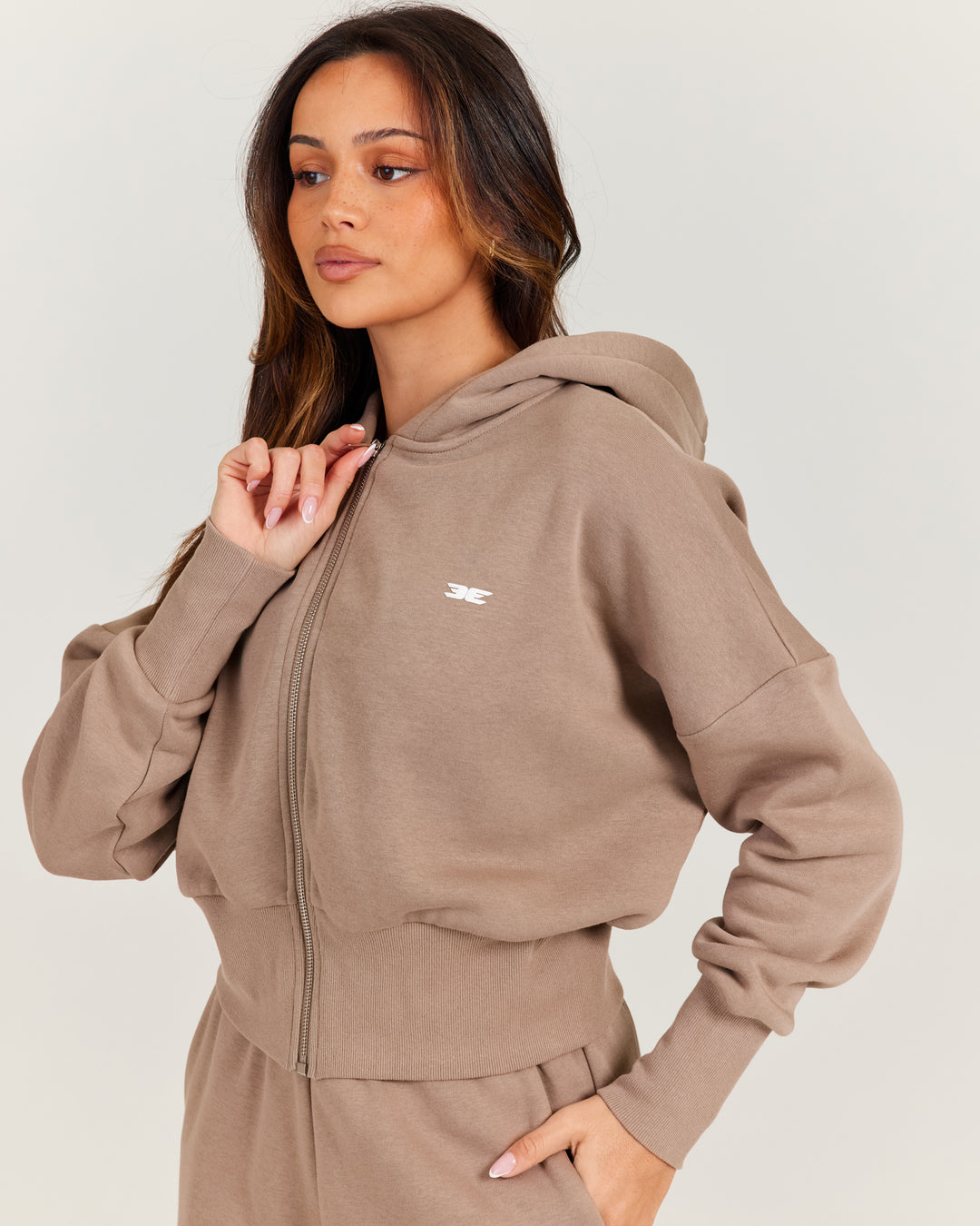 Omni Zip Through Hoodie - Toasted Cashew
