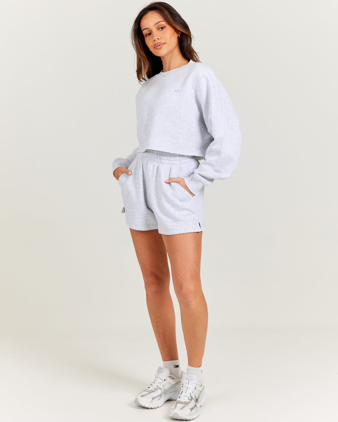 Omni Women's Shorts - Grey Marle/Light Blue