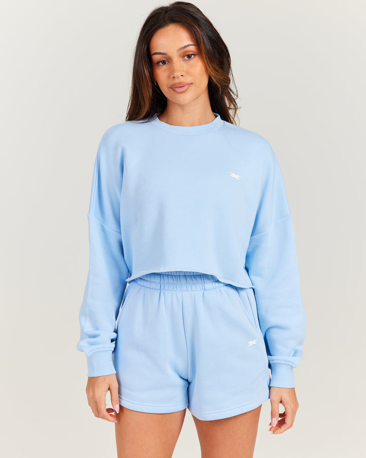 Omni Cropped Crewneck - Light Blue