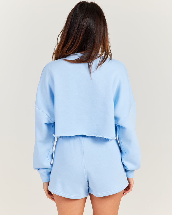 Omni Cropped Crewneck - Light Blue
