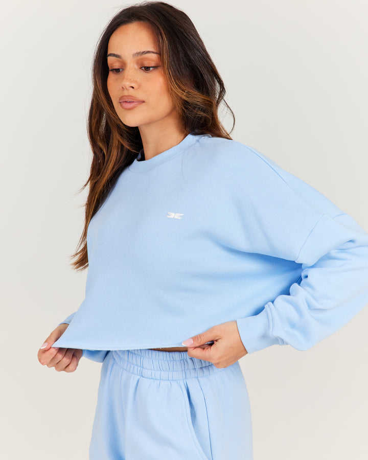 Omni Cropped Crewneck - Light Blue