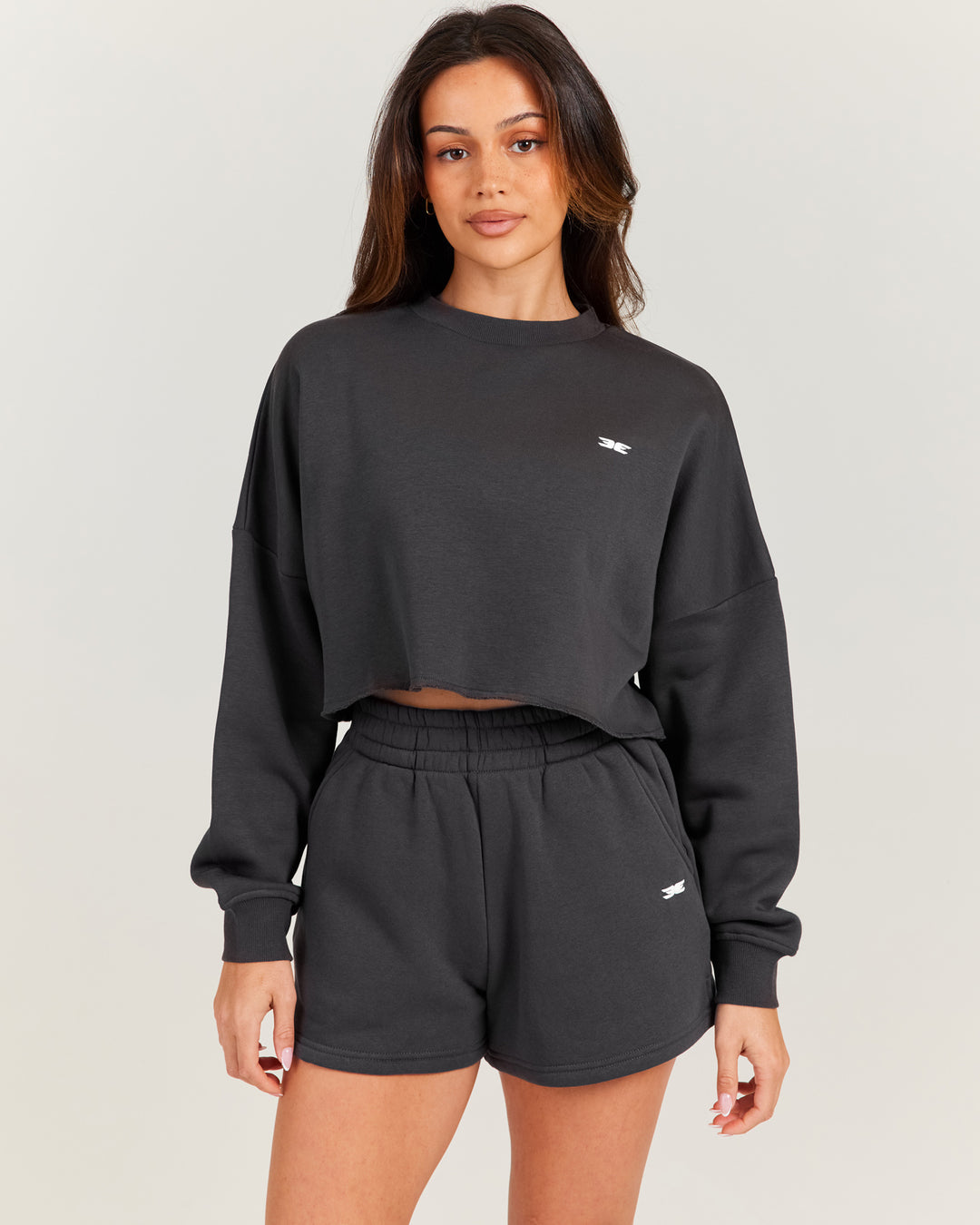Omni Cropped Crewneck - Charcoal