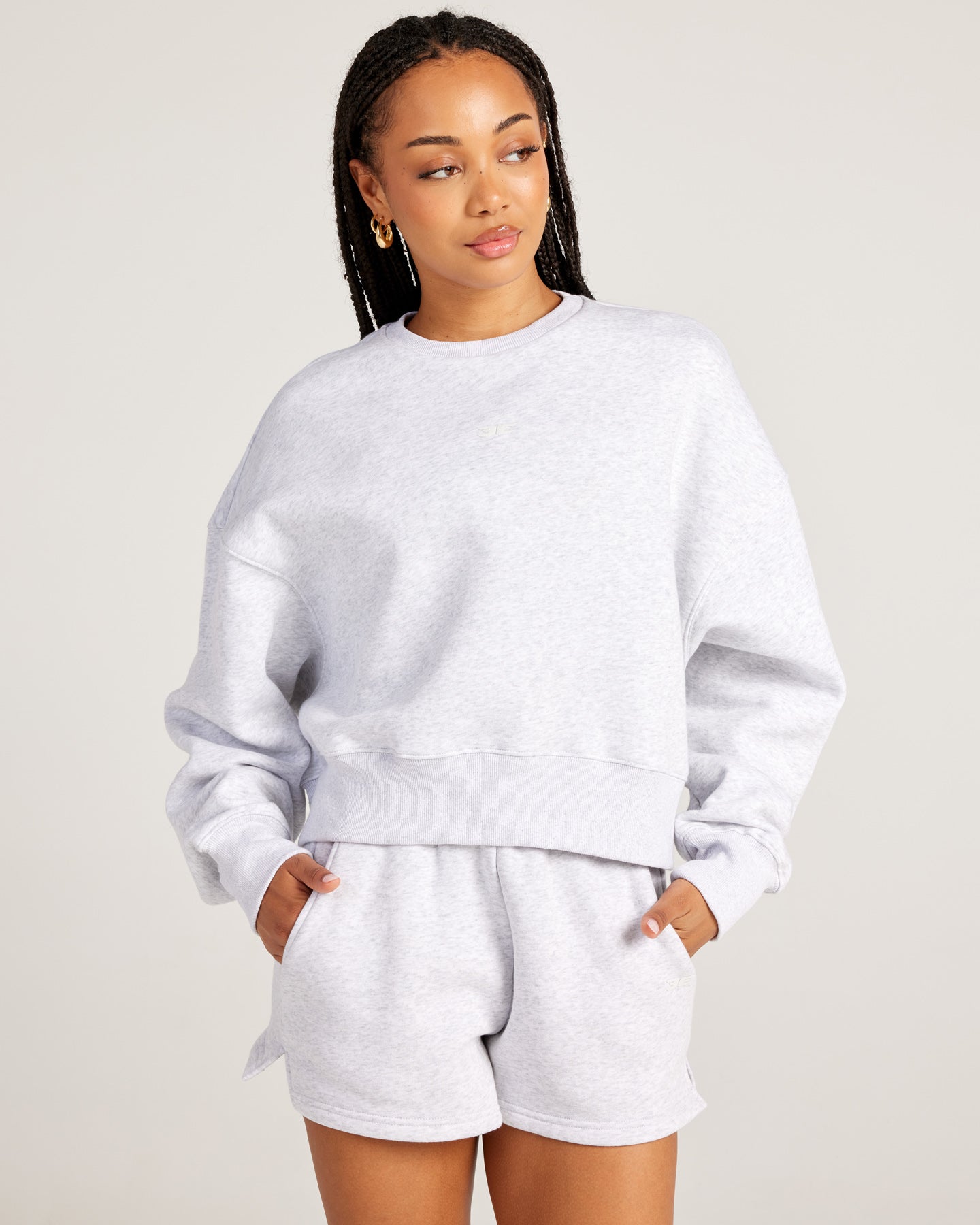 Omni Relaxed Crewneck - Grey Marle/Grey Marle