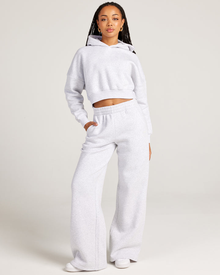 Omni Wide Leg Trackpants - Grey Marle