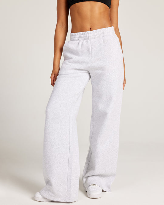 On My Own Terms Wide Leg Sweatpants Grey Marle