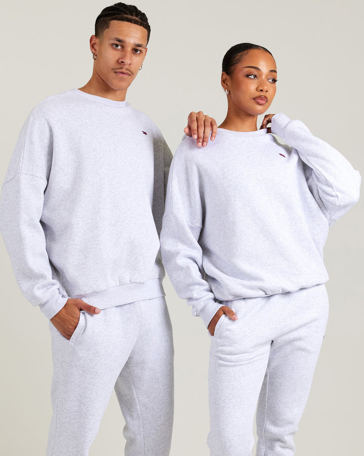 Omni Unisex Crewneck - Grey Marle/Cherry Cola