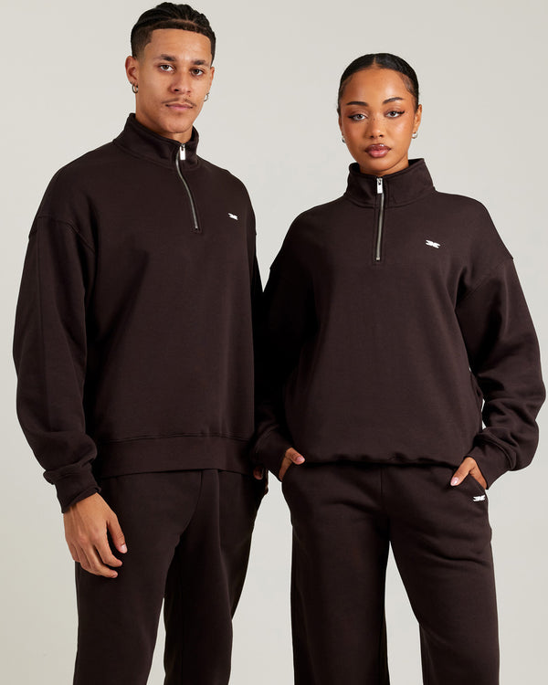 Omni Unisex 1/4 Zip - Coffee Bean