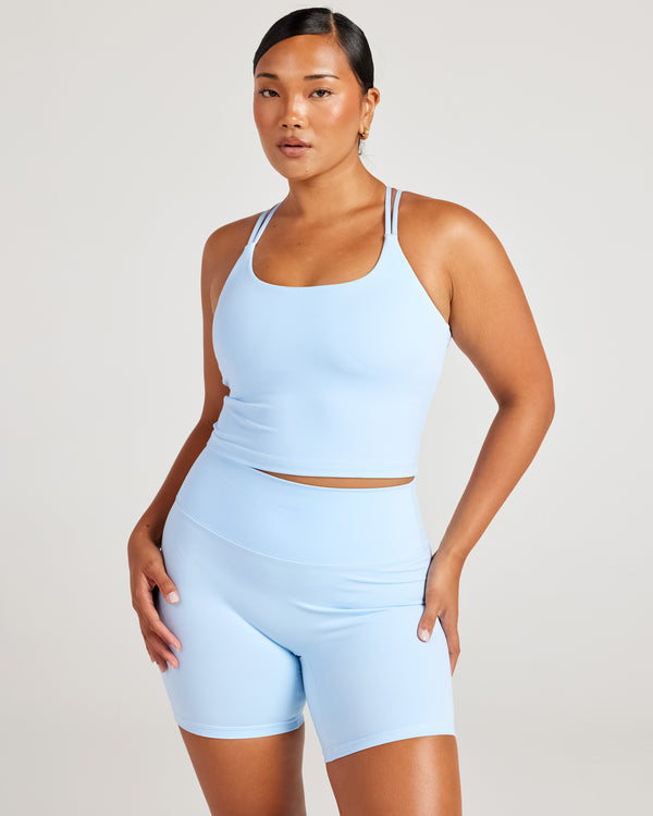Aura Thin Strap Tank - Blue