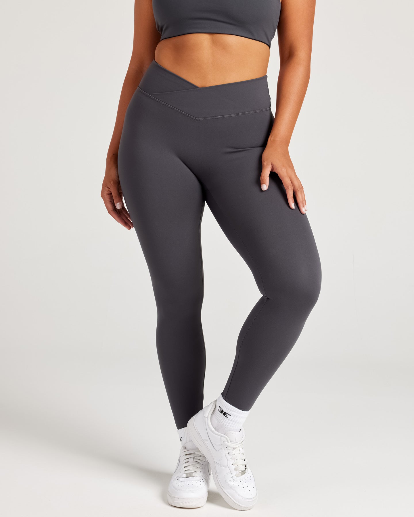 Cross Over Leggings - Charcoal – Elite Eleven