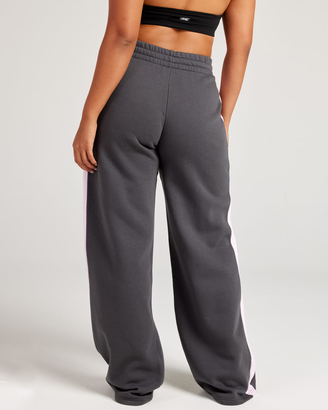 Omni Panel Wide Leg Trackpants - Charcoal/Pink