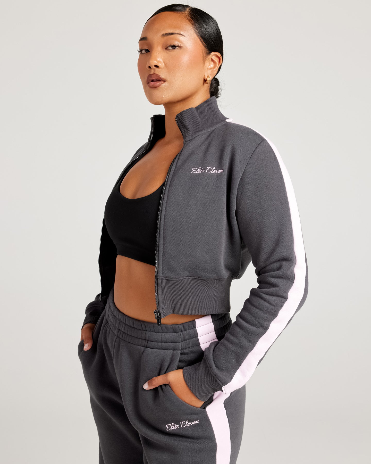 Omni Panel Zip Through - Charcoal/Pink – Elite Eleven
