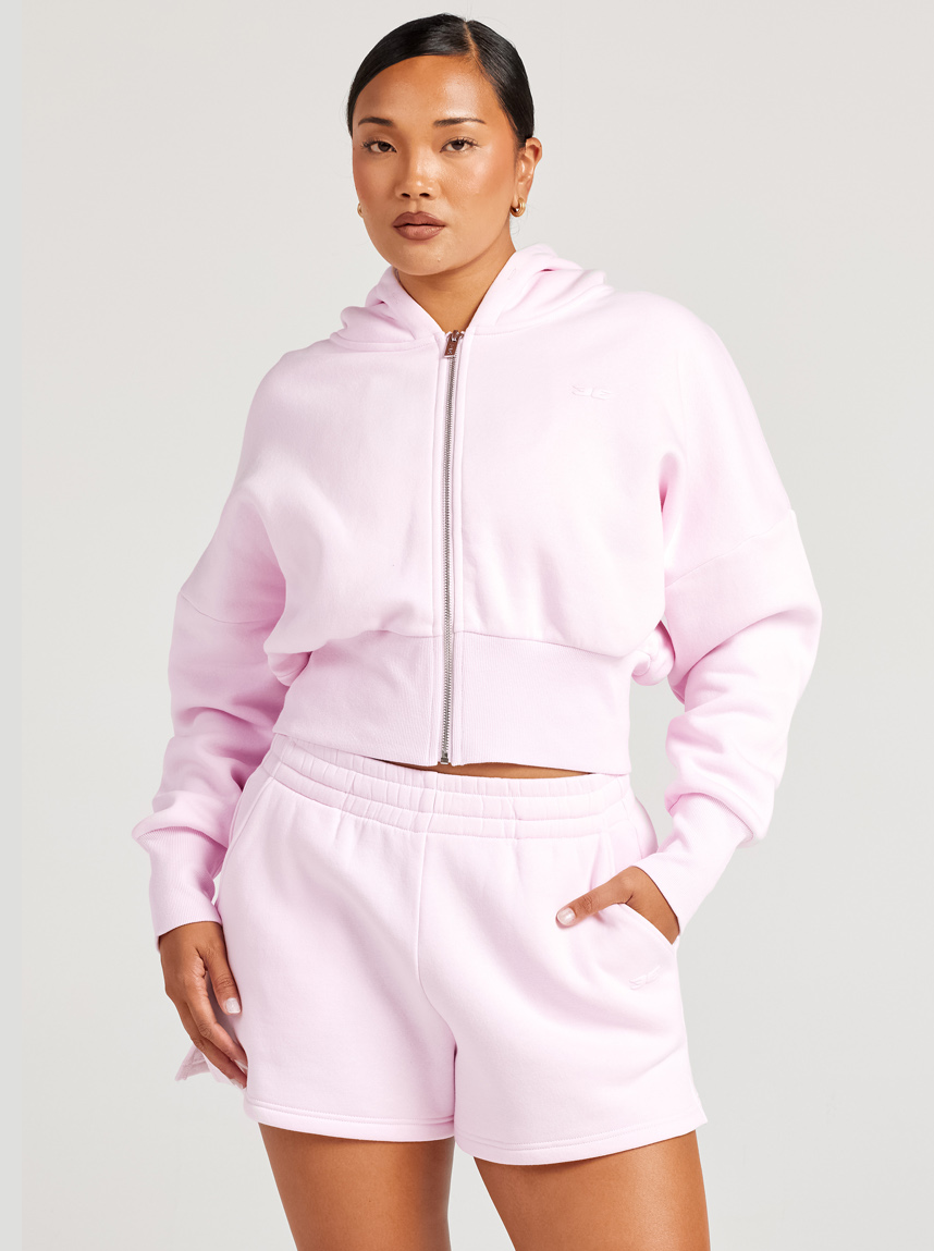 Omni Zip Through Hoodie - Pink