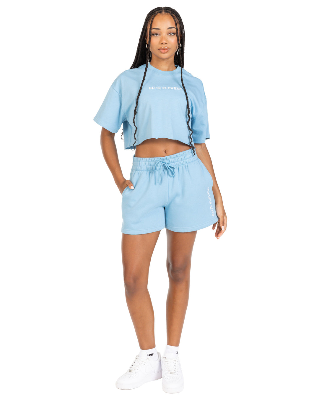 Women's Cropped Registered Tee - Light Blue