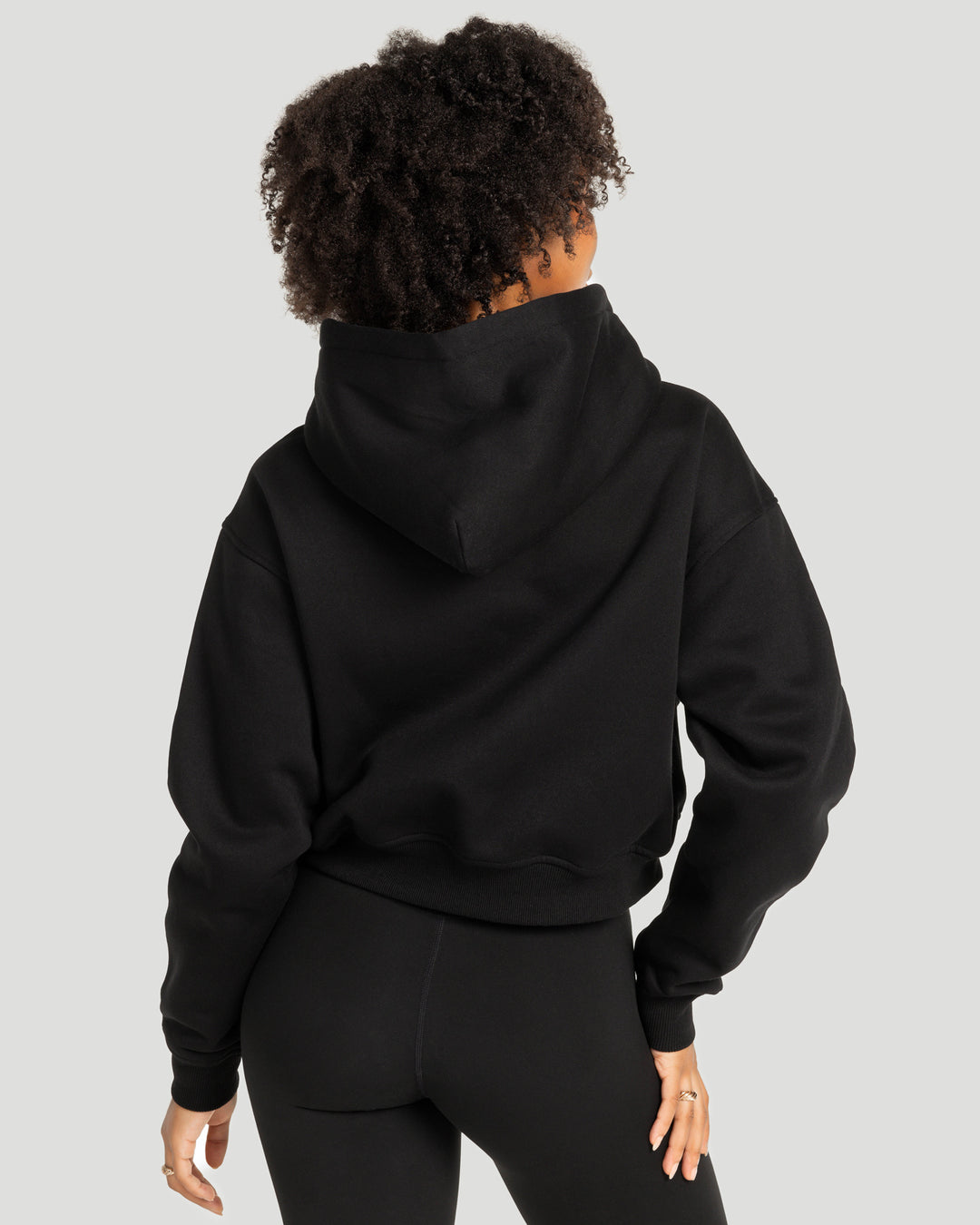 Cropped Classic Zip Through - Black