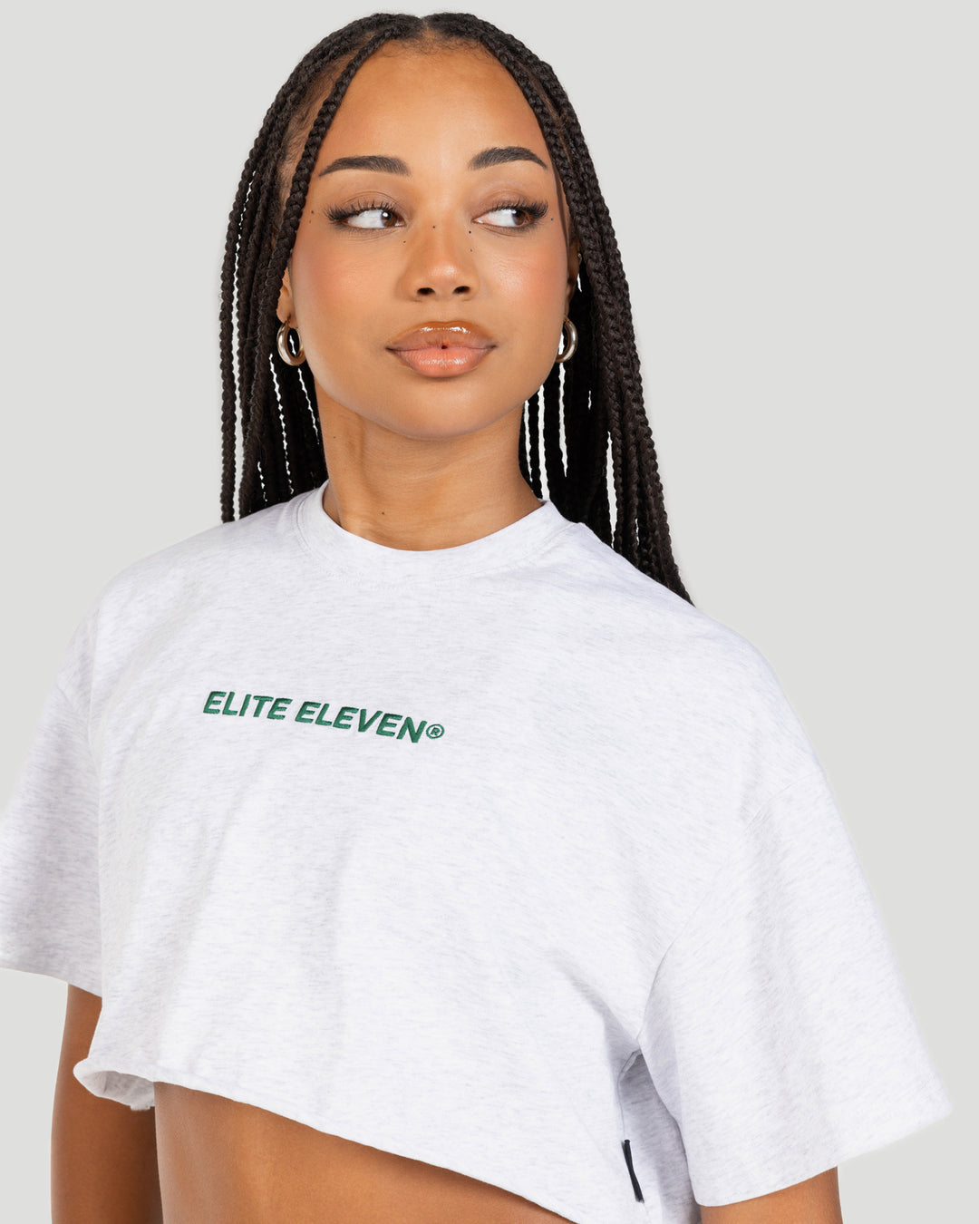 Women's Cropped Registered Tee - Polar Grey