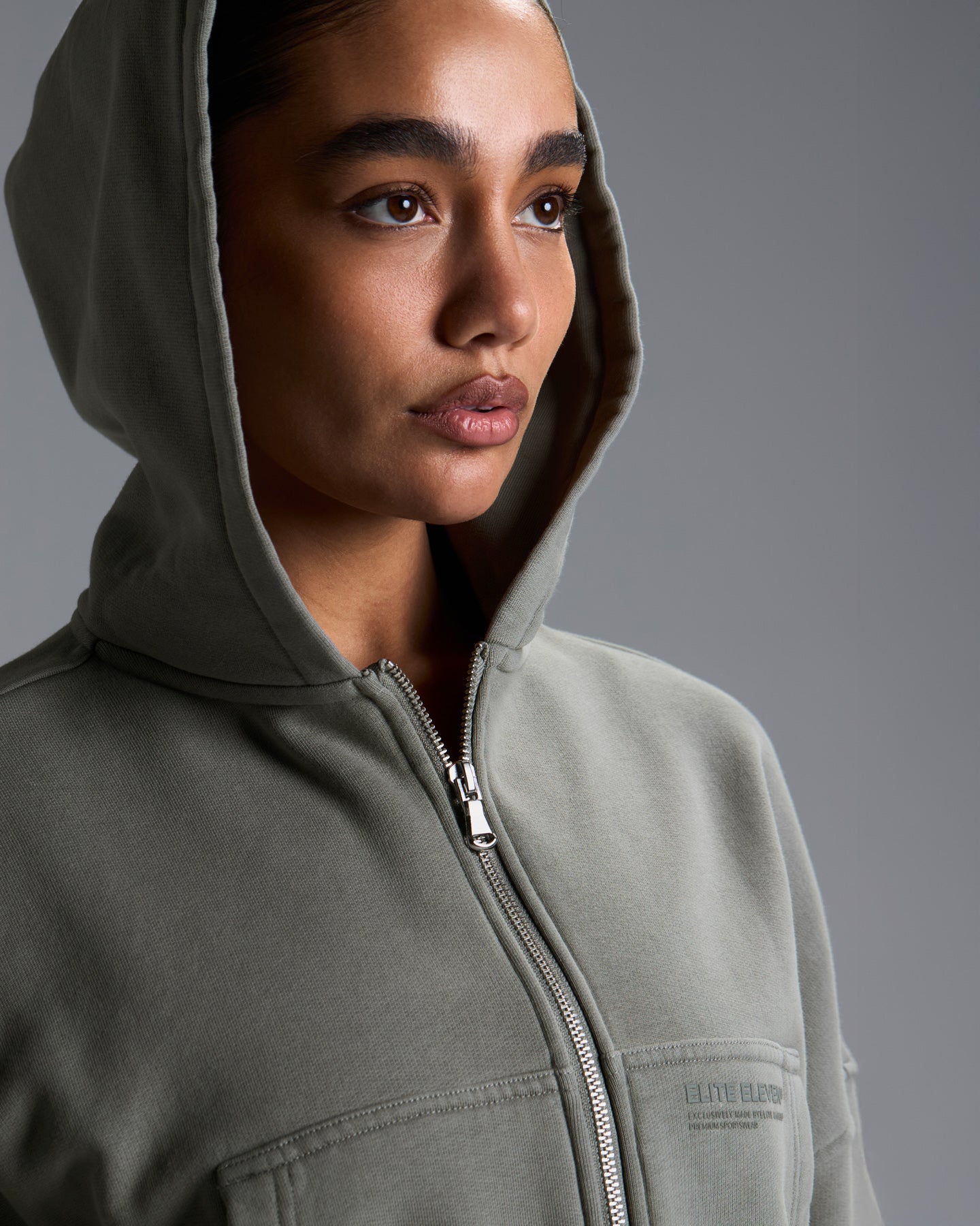 Premium Heavyweight Cropped Zip Through - Fog Green – Elite Eleven