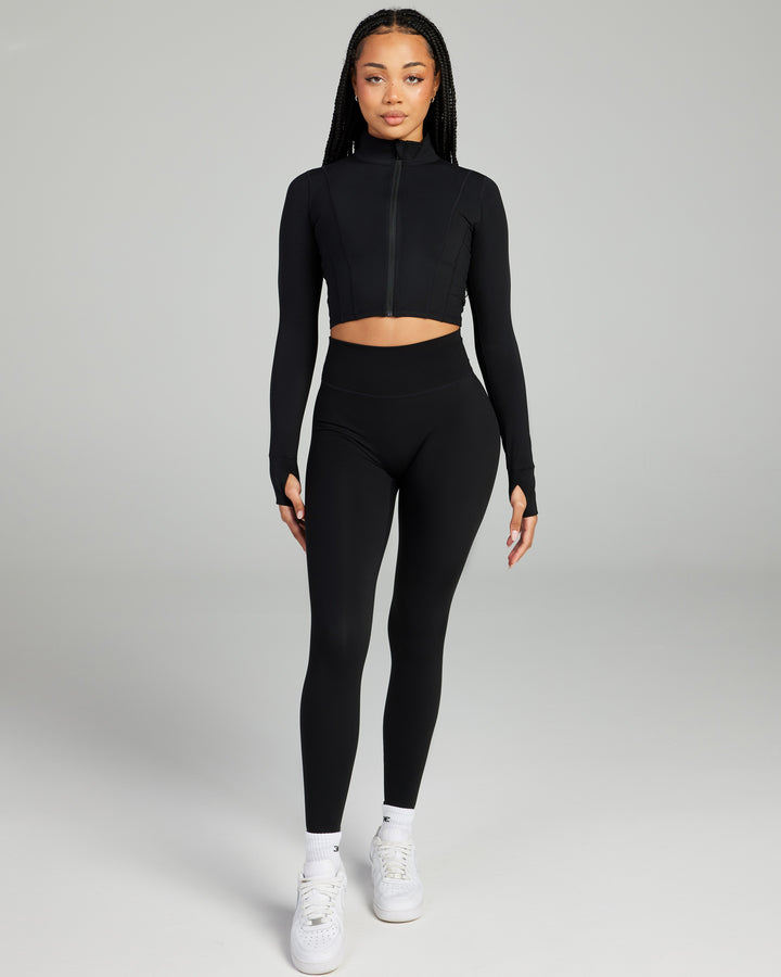 Cropped Aura Jacket - Black