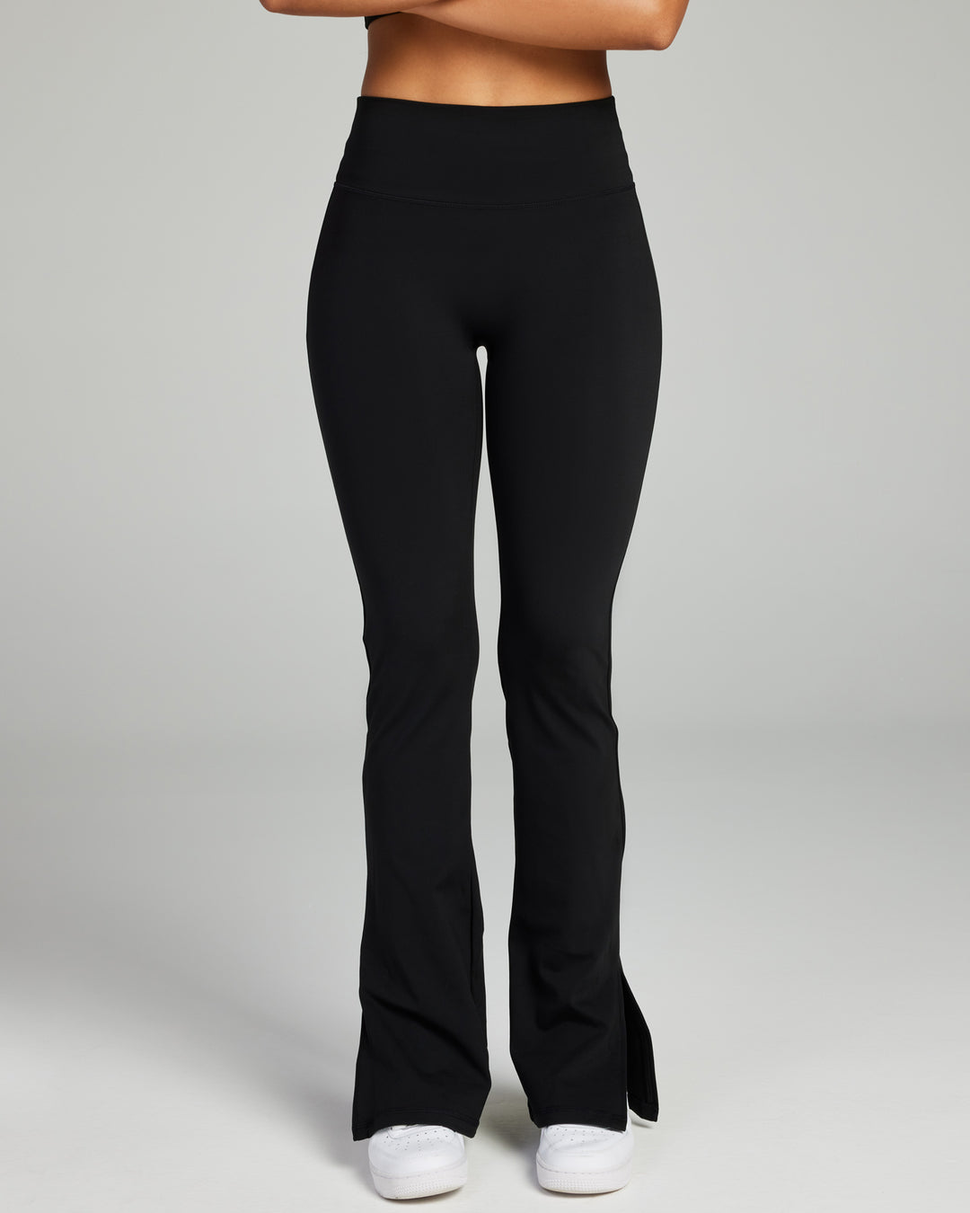 Split Flare Leggings - Black