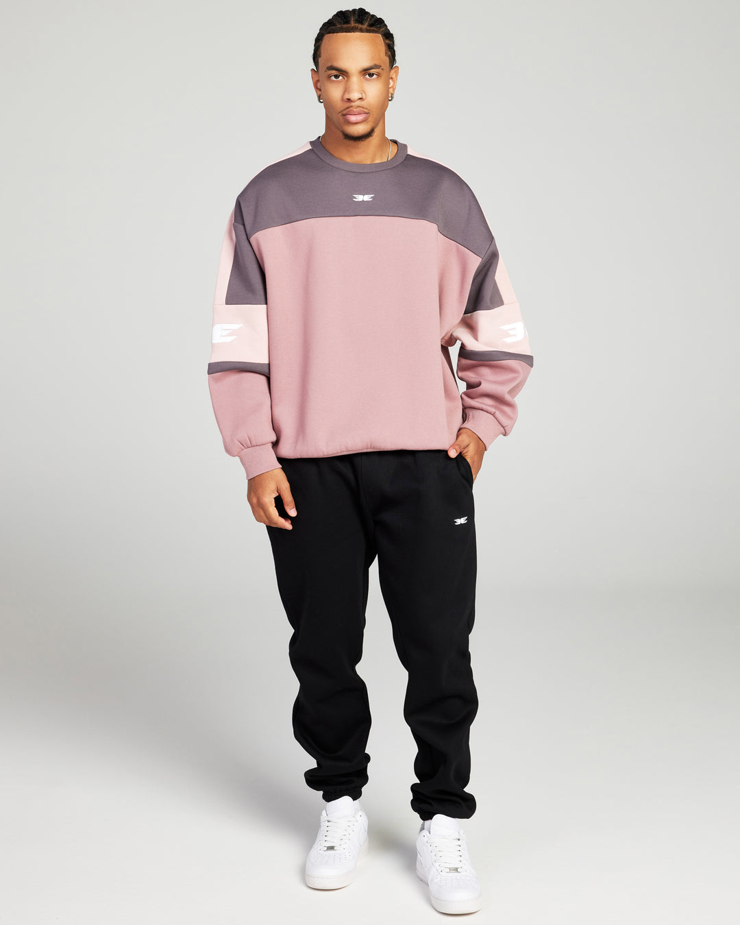 '99 Panel Crewneck - Pink