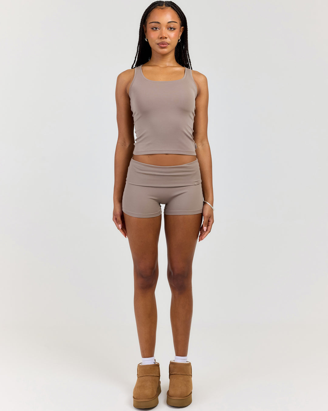 EE Lounge Fold Over Shorts - Burnt Sugar