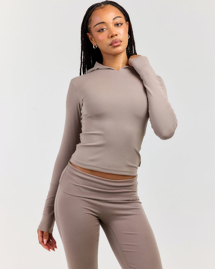 EE Lounge Long Sleeve Hoodie - Burnt Sugar